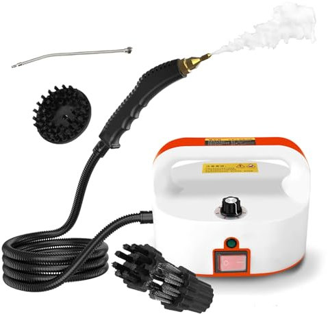 Machine de nettoyage à vapeur électrique 1600 W, nettoyeur à vapeur portable, génère rapidement de la vapeur sous pression à haute température, cuiseur vapeur polyvalent for un usage domestique/détail