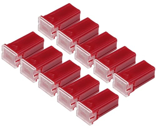 Hihaha 50A Micro Cartridge Fuses/Engine Inner FMM M-Case Type Fuses for Car Truck/Durable Plastic Metal / 10 Pcs Red