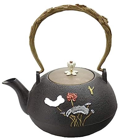 Teiera in Ghisa Teiere Giapponese 40.5oz/1.2L Teiera Ghisa Ghisa Teiere Teiere Giapponesi Bollitore Loto Teiera Bollitore Teiera Cucina Domestica Teiera Giapponese