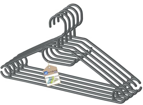 KADAX Juego de 5 perchas de plástico, gancho giratorio 360°, hombros con muescas, barra para pantalones, ahorro de espacio, percha antideslizante para camisas, pantalones, faldas, perchas para