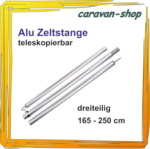 Alu Zeltstange 165-250 cm Teleskop Aufstellstange für Zelt Vordach Tarp Vorzelt Camping