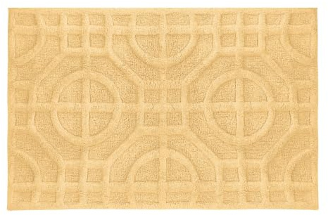 Kleine Wolke Badteppich Mosaic Solaris 60 x 90 cm | Rutschhemmende Unterseite, für Fußbodenheizung, maschinenwaschbar, 100% Baumwolle