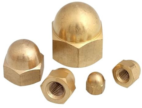 CLENEA Messing-Überwurfmutter, Sechskant-Eichelmutter, Kuppelabdeckung, Kupfermuttern M3, M4, M5, M6, M8, M10, M12, M14, dekorative Schraubkappe (Size : M12 1pcs)