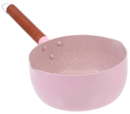 LIFKOME Cacerola De Estilo Japonés Para Bebés Olla De Leche y Sopa Sin Tapa Mango De Madera Para Comida Complementaria y Calentar Leche Fácil De Limpiar y Almacenar