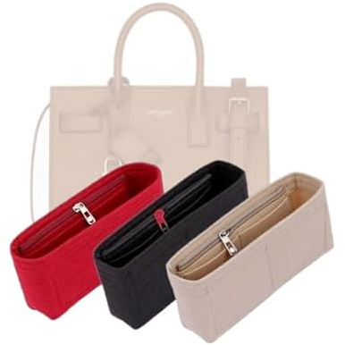 LinerLink Taschen-Organizer für YSL Sac de Jour Nano-Tasche (22 x 18 x 10,5 cm (L x H x T), Schwarz, Stil B: seitlicher Reißverschluss)