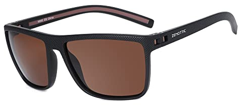 ZENOTTIC Polarisierte Sonnenbrille Herren Leichte TR90 Rahmen UV400 Schutz Quadrat Sonnenbrillen