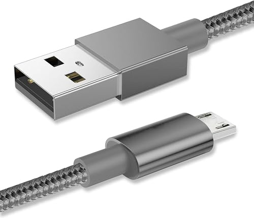 Micro USB Cable Braided USB A to Micro Charge Cable Android Charger Cable Data Sync Cord Compatible with Samsung Galaxy J7,S7,S6,Kindle Fire,Fire HD Tablets,HTC,LG,Moto,Huawei (3 Metres)