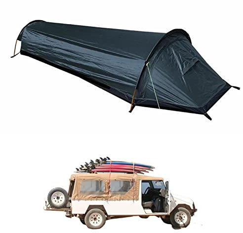 Ultraleichtes Bivy Zelt - Schlafsackzelt, Zelte mit einer Person | Leichte Camping Shelter Wasserdichte Outdoor-Ausrüstung für Wandern, Erdnägel, Außentasche, Zubehör Tasche und Guylines Enthalten,