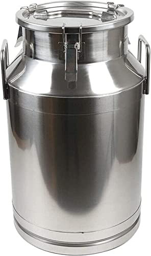 Milchkanne aus Edelstahl 304 mit versiegeltem Deckel, robuste Milchkanne, Milchtransporteimer, Weineimer, Flasche, Ölfass, Teekanister, Lagertank für Flüssigkeiten und feste Stoffe (50 l) (50 l)