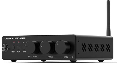 Douk Audio 300Wx2 HiFi-förstärkare: TPA3255 effektförstärkare Bluetooth-mottagare hem stereoförstärkare U-skivspelare (M1 MAX)