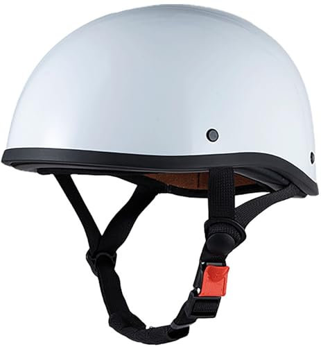 Casco Scodella Portatile Mezzi Caschi Jet, Mezzo Casco Da Motociclista, Vintage Caschi Cromwell Caschi Casco A Scodella Scooter Motorino DOT/ECE Omologato Mezzo Elmetto Da Moto 1,L=59-60CM