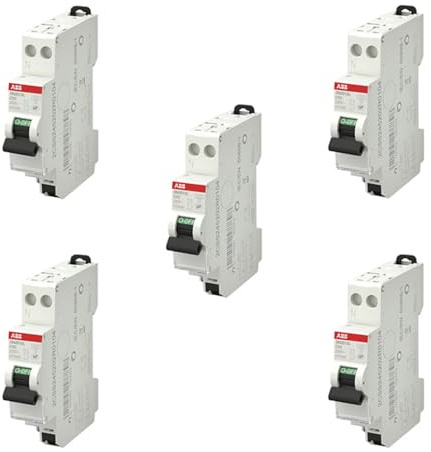 ABB Lot de 5 disjoncteurs automatiques Ph+N raccordement Rapide 10A-4,5Ka