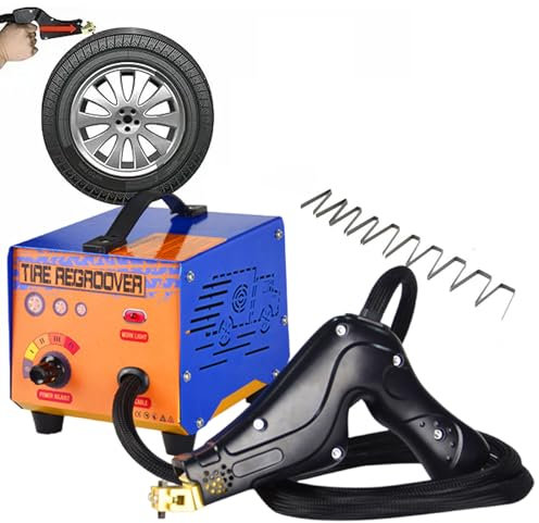vnmudzeo 1000 W Machine à Rainurer Les Pneus Portable, avec 10 Lames en U/V, Appareil De Rainurage De Pneus en Caoutchouc pour Voiture Tout-Terrain/Camion,220V