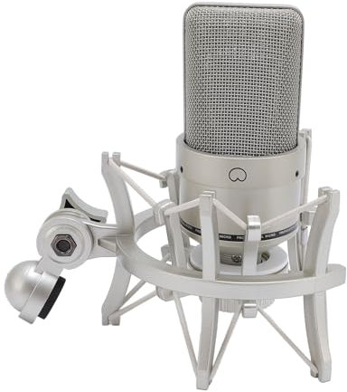 Studioaufnahme XLR -Kondensatormikrofon, 26 Mm Membran -Kit für Klare Tonabholung, Stoßdämpfer, Windschutzscheibe, XLR -Kabel für Podcasting, Streaming, Gaming (Golden)
