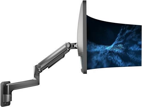 VIVO Premium Ultrawide Monitor-Gegengewicht-Wandhalterung für bis zu 49 Zoll Bildschirme, hält 20 kg, Vollbewegung, max. VESA 100 x 100, Schwarz, MOUNT-V101V