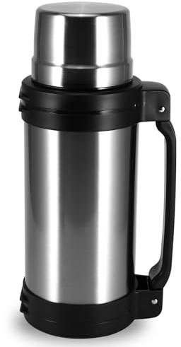 2L Stainless Steel Water Bottle, Vacuum Metal Flask for Hot and Cold Drinks | BPA-free,Double-Wall Vacuum Insulation,Leakproof Lid,Carry Handle,2 Litre Water Bottle for Outdoor Camping Home Travel Office
