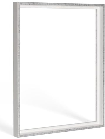 Schattenfugenrahmen Lico 40x50cm Weiß Grau Antik Selbstmontage Bausatz DIY