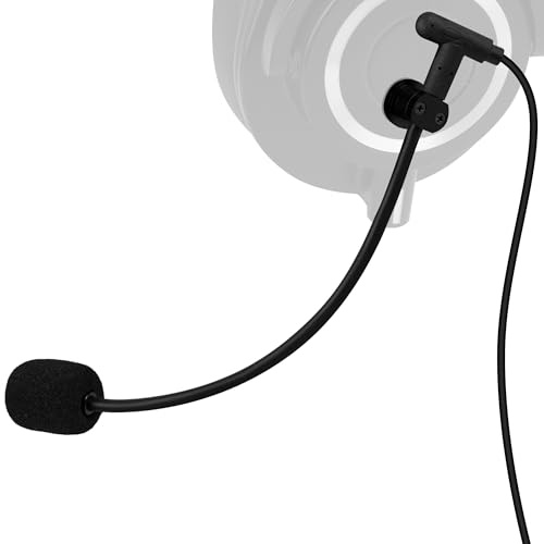 GEEKRIA Attachable Headphones Boom Microphone, Convert Your Loved Headphone into Gaming Headset, Compatible with PCs, Gaming Consoles, Handheld Devices, Ideal for Gamers, Black