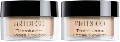 Artdeco Translucent Loose Powder - loser Fixierpuder mit seidig-mattem Finish für ein langanhaltendes Make-up - 1 x 10 g (Packung mit 2)