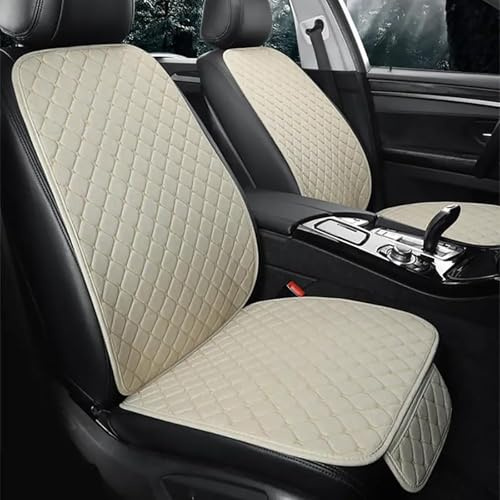 SGLEULRC Linen Car Seat Covers for KIA Forte 2010-2024, Full Set Four Seasons Anti-Slip Seat Breathable Soft Seat Covers with Backrest Protector Seat Cushion Accessories,Beige