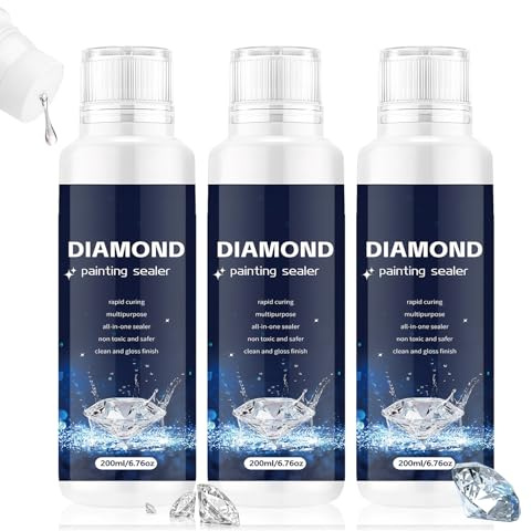 Pluvyze 3 sigillanti per diamond painting, 600 ml, ad asciugatura rapida, trasparenti, per immagini brillanti