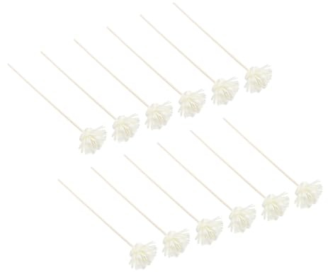 TOYANDONA 12 Piezas Varillas Difusoras Aromáticas con Flores Simuladas Palos de Rattan Decorativos para Hogar y Oficina Accesorios de Artesanía Floral Blanca para Ambientadores