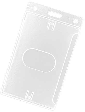 10x VERTIKAL Kartenhalter Ausweishülle Ausweishalter Hartplastik Polycarbonat Namensschild