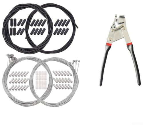 Yuanpgky Zugdrahtzange für Brems- und Schalthebelzugspanner, verchromter Karbonstahl, Radfahr-Handwerkzeug für Mountainbike, Wartung, 180 mm (Schraubenschlüssel + 6er-Pack-Set1)