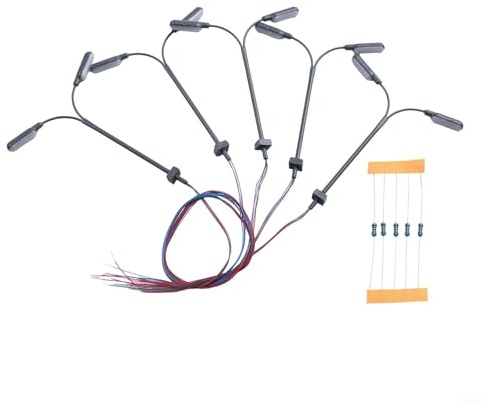 5 unids N escala modelo ferrocarril plataforma LED farolas 1:160 tubo de acero accesorios de paisajismo con resistencias para 3V o 12-16V diseño de tren