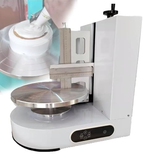 Cake Icing Machine Portable Adjustable Cake Icing Smoother Tool - Automatic Decorating Cake Coating Smoothing Scraping Machine - Baking Birthday Cake Tools