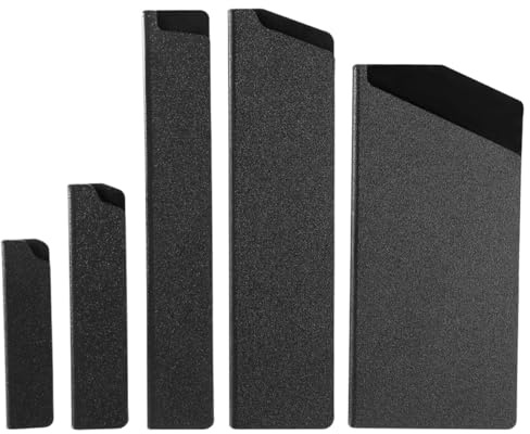 BESPORTBLE Protectores de Cortador Portátiles 5 Piezas Revestimiento Flocado, Funda Protectora para Cuchillos de Cocina, Color Negro, Accesorio Compacto y Seguro para Almacenamiento en