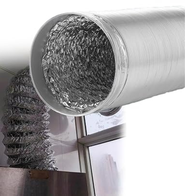 Condotto di scarico for cappa da cucina in foglio di alluminio addensato - Tubo flessibile di ventilazione della cucina, for camino da cucina e aspiratore(L 500cm-180 tubes)