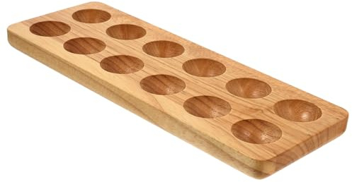 JECOMPRIS Portauova in Legno Semplice per Organizzazione Uova, Portauova Pratico Doppio Ordine, Contenitore la Conservazione delle Uova in Cucina
