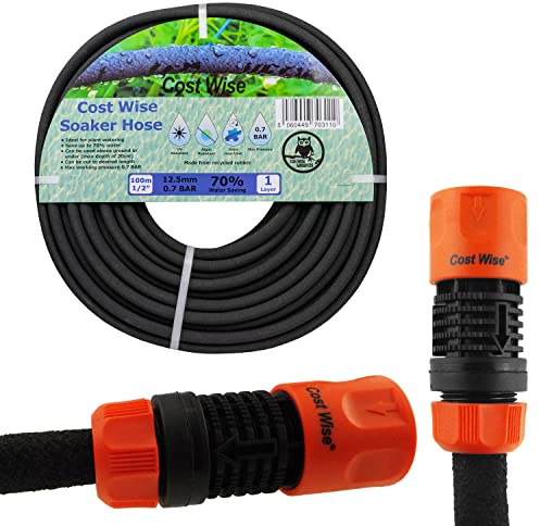 E-BEST-OFFER 50m Porous pipe/soaker hose/leaky pipe garden irrigation system with pressure reducer valve
