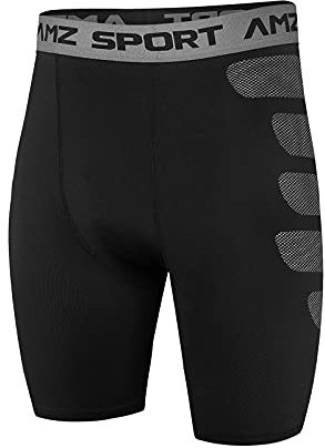 AMZSPORT Pantaloncini Compressione Uomo, Pantaloni Corti Palestra Shorts Sportivi Traspirante per Running Allenamento