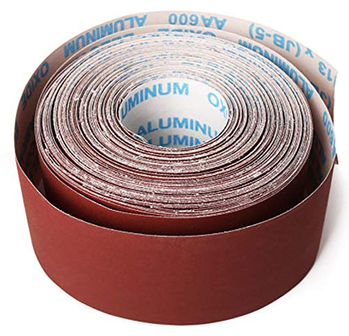 Rollo de papel de lija de papel de lija multiusos de 1 x 95 mm, para superficies contorneadas y curvas, 80 #