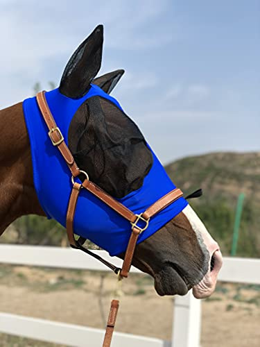 TGW Riding Super Fit Pferdefliegenmaske Pferde Fliegenmaske Horse Fly Mask (L, Royal Blue)