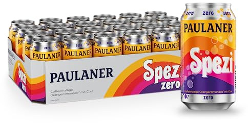 Paulaner Spezi Zero, Erfrischungsgetränk, Cola & Orange, Dose, Ohne Zucker, EINWEG (24x0,33l), 24 Stück | ohne Zucker, EINWEG