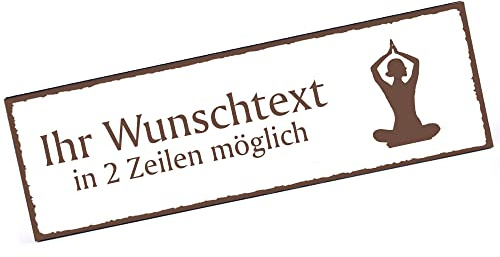 Türschild Yoga Namensschild personalisiert mit Gravur- 150mm x 50mm - selbstklebend