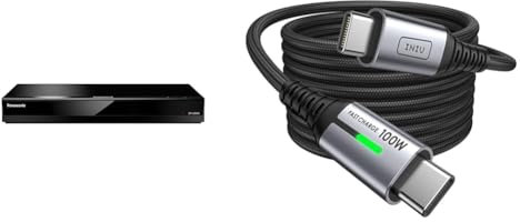 Panasonic DP-UB424EGK Ultra HD Player (4K Blu-ray Disc & INIU USB C Kabel