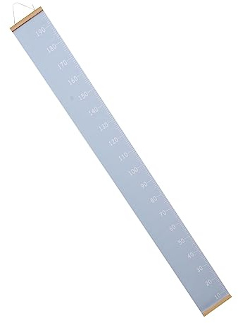Größentabelle für Kinder Wandbehang Lineal Blau aus Canvas und Holz | Einfache Montage, Leicht Abnehmbar, Kinderzimmer und Wohnzimmer Geeignet, Dekorativ im Modernen Stil