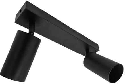 Jandei - Lámpara Aplique Foco Giratorio y Ajustable para Techo o Pared. Orientable Perfecto para Cocina, Dormitorio, Sala...Bombilla GU10 No Incluida. (Negro)