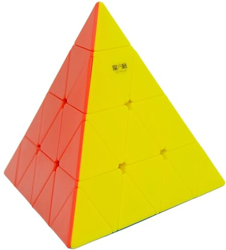Bukefuno QY Toys Pyramid 4x4 Zauberwürfel stickerlos, MoFangGe 4x4x4 Pyraminx Puzzle Magic Würfel, Speed Würfel
