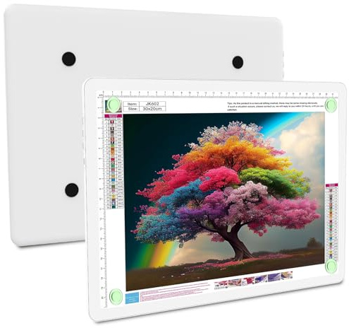 Elice Wiederaufladbares A4-Lichtpad für Diamantmalerei, magnetische LED-Lichttafel mit physischer Taste, superhelles Diamantkunst-Lichtpad, ultradünne Leuchtbox zum Nachzeichnen, Jäten von Vinyl,
