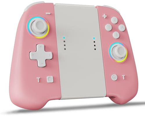 Einprovken Wireless Controller for Switch, Switch Lite & OLED - Enhanced Handheld Mode, Ergonomic Design, 6-Axis Motion Sensor, Turbo Function, Anti-Slip Texture & Dual Vibration (pink)