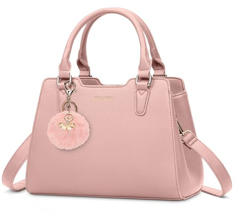 IGOLUMON Handtasche Damen Mittelgroß Tasche Leder Henkeltasche Damen-Henkeltaschen Tote Bag Handtaschen Taschen Schultertaschen Umhängetasche Schultertasche Damenhandtaschen Rosa