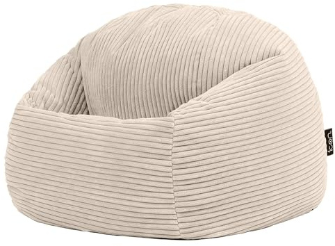 icon Kingston Kids Cord Bean Bag with Filling Included, Beige