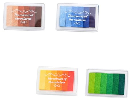 FONDOTIN Farbige Stempelkissen Mit Farbverläufen Regenbogen-stempelkissen Aufbewahrungsbox Aus Kunststoff Tinte Für Bastel-projekte
