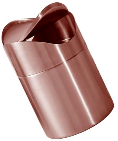 GALPADA Corbeille à Papier En Métal Mini, Poubelle De Bureau En Acier Inoxydable, Finition Cuivre Ancien, Avec Couvercle, Compacte, Multifonction, Pour Voiture Et Bureau
