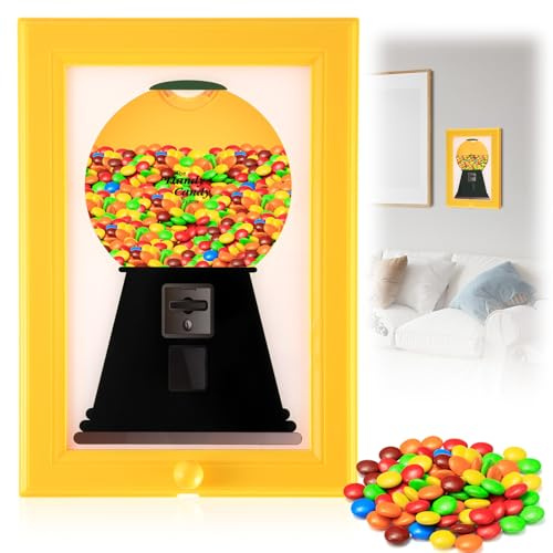 Hanging Photo Frame Candy Machine Dispenser, Candy Dispenser Picture Frame Wall Mount Creative Innovative Gumball Machine, Handy Fast Distribution Candies, Nuts, Dog & Cat Treats